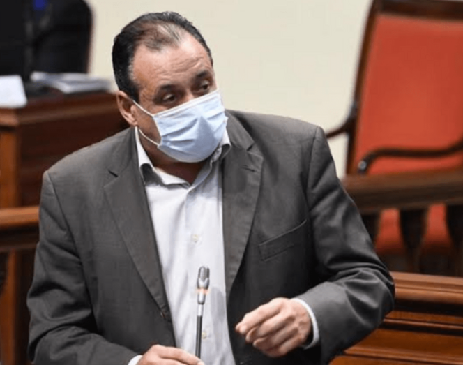 El consejero Blas Trujillo, este martes compareciendo ante el Parlamento (Foto TA)